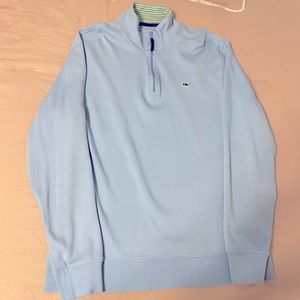 Vineyard Vines Quarter zip Powder Blue. Size Medium